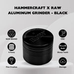 Hammercraft x Raw 4 Piece Aluminium Grinder - Black