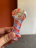 Beautiful 3 Colored Transparent Glass Smoking Pipe